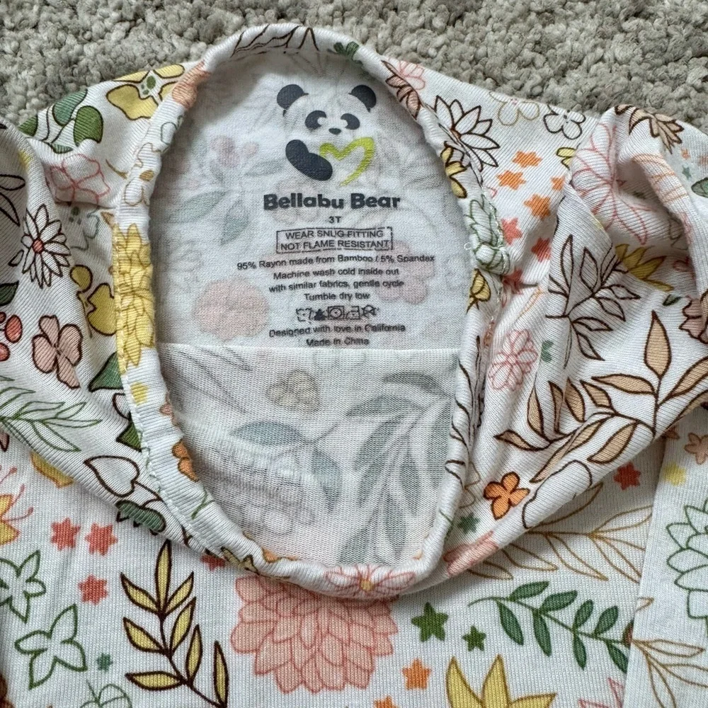 Girls BellaBu Bear bamboo pajamas size 3T